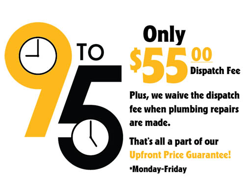 9 to 5 - $55 dispatch fee
